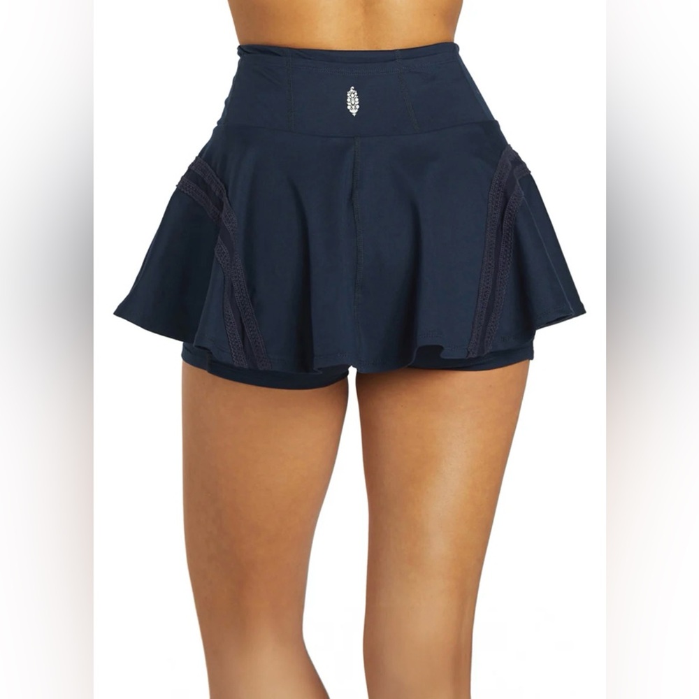 Navy Active Skirt with Built-In Shorts Free people